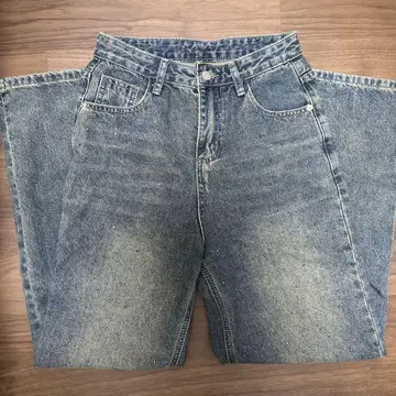 SHAGGIE 오로라 큐빅 빈티지 루즈 데님 블루 S