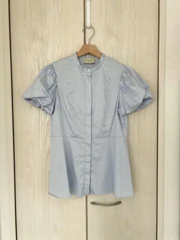 UNITED ARROWS 버블 슬리브 블라우스 38 M 블루