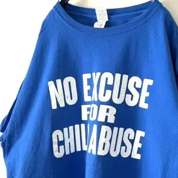 길단 NO EXCUSE CHILD ABUSE 티셔츠 L 블루 구제 의류