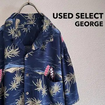 구제 의류 'GEORGE' Aloha Shirt (navy) / 올 패턴