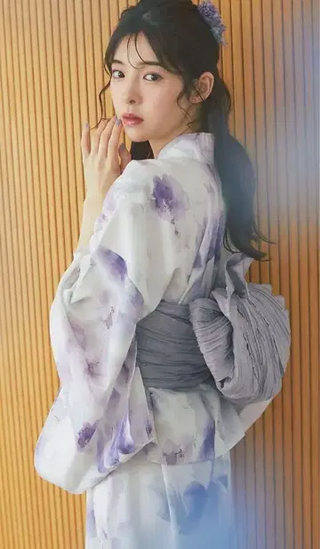tocco closet 2WAY 수채화 플라워 프린트 세퍼레이트 유카타