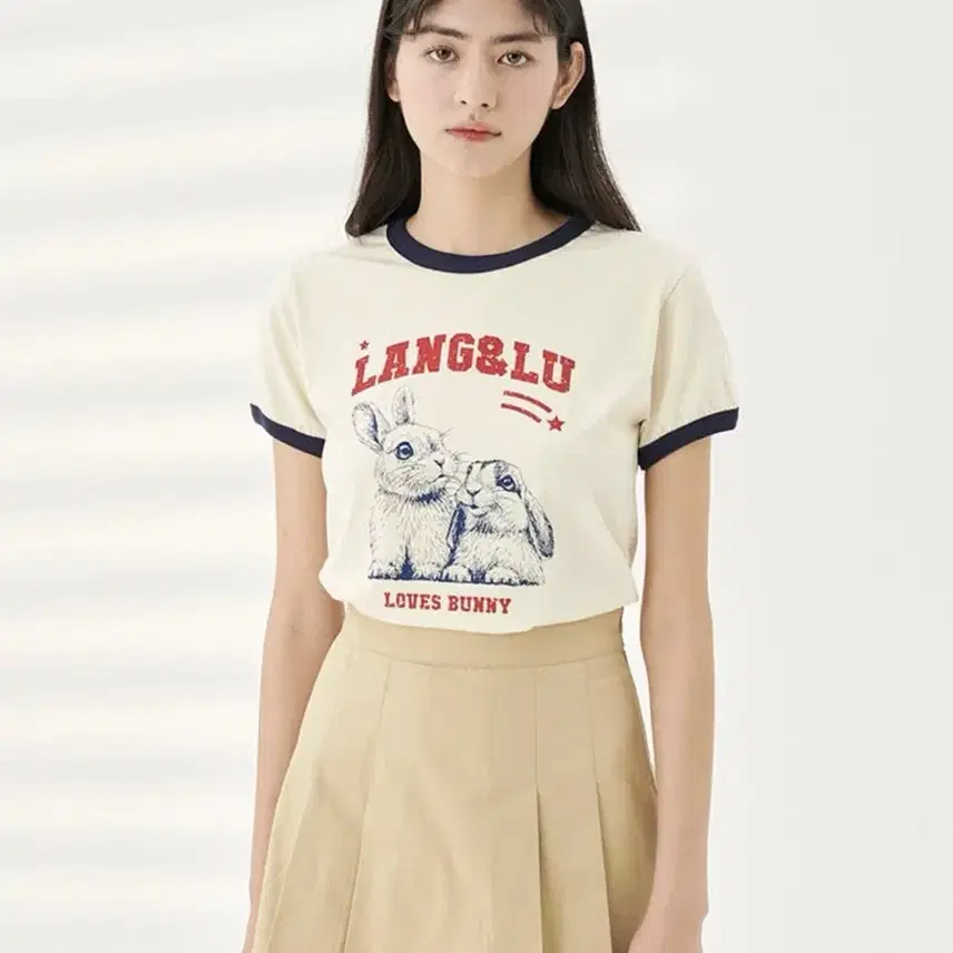 ★LANG&LU★ LIKE BUNNY TShirtsLIKE BUNNYLIGHT YELLOW Lang & Lew Love Bunny T-shirt Light Yellow Ringer Tee loves