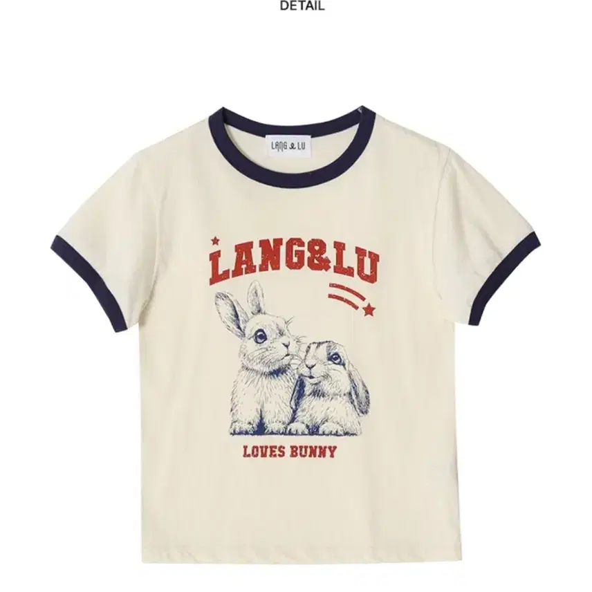 Lang & Lew Love Bunny T-shirt Light Yellow Ringer Tee loves