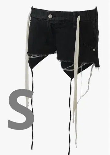 THEREDTHREAD S 개더 데님 쇼츠 S 사이즈