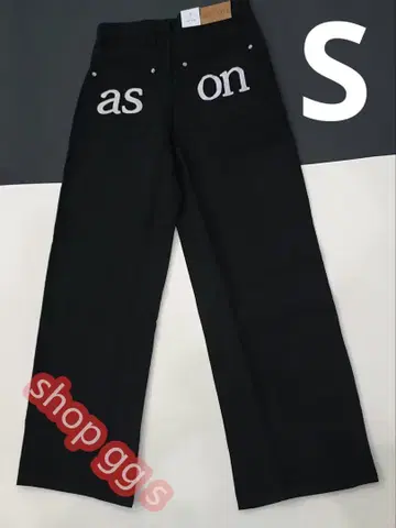 미사용 ason 블랙 와이드 레그 팬츠 as on