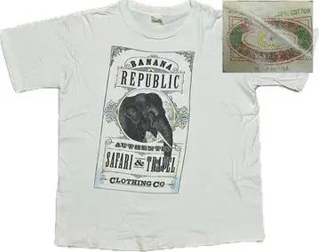 80년대 BANANA REPUBLIC 코끼리 프린트 티셔츠 올드 택
