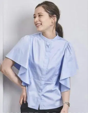 UNITED ARROWS C 페플럼 플레어 슬리브 블라우스