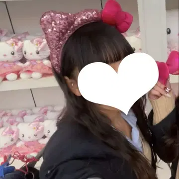 키티 스팽글 머리띠 핑크
