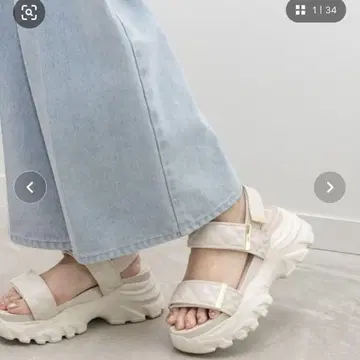 RANDA 퀼팅 스포츠 샌들 아이보리