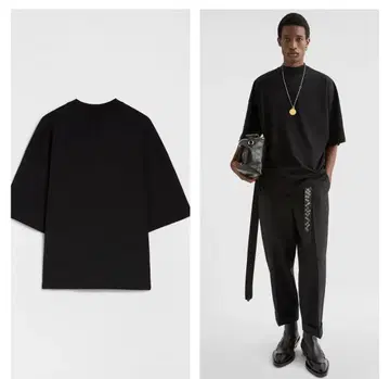 JIL sander 모크넥 티셔츠 오버 사이즈