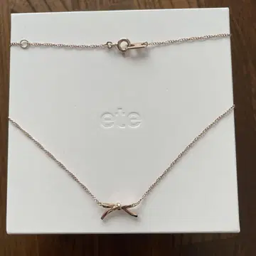 ete 리본 모티브 925 목걸이 핑크 골드