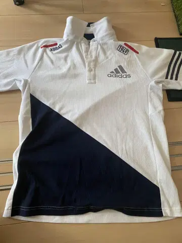 adidas 피케 셔츠 화이트/네이비