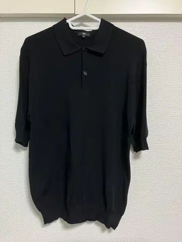 PLST 블랙 반팔 피케 셔츠