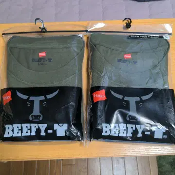 Hanes BEEFY-T 올리브색 티셔츠 2매 세트 새상품 L 사이즈