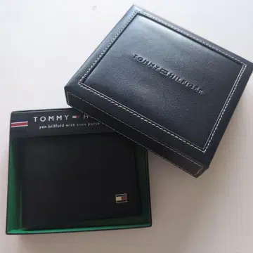 TOMMY HILFIGER 남성용 접이식 지갑 코인 포켓 부착