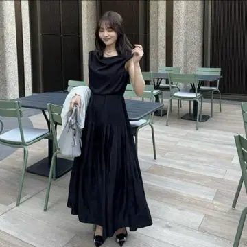 VALLAN 드레이프 플리츠 원피스 닛타 사치카 새상품