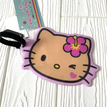새상품 헬로키티 햇볕에 탄 키티 다이컷 PVC 케이스 아베일 네임택