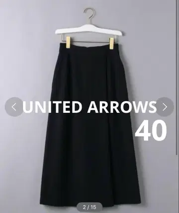 UNITED ARROWS W/N 랩 롱 스커트 블랙 40