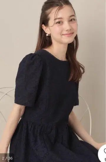 쿠튀르 브로치 꽃무늬 자수 컷워크 레이스 원피스