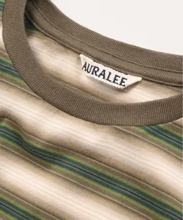 AURALEE GRADIENT STRIPE JERSEY TEE 25AW