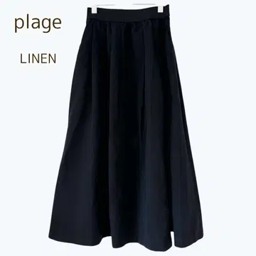 플라주 plage 린넨 린넨 턱 플리츠 롱 스커트 플레어