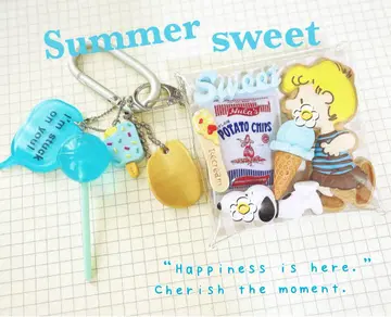 가챠  파우치 Summer 블루 아이스크림 비스킷 스위츠 파우치