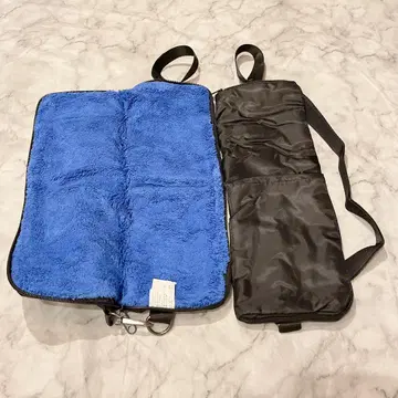 말리면서 한쪽 사용 가능한 우산 커버 2개 세트 블루 초흡수 포켓 부착