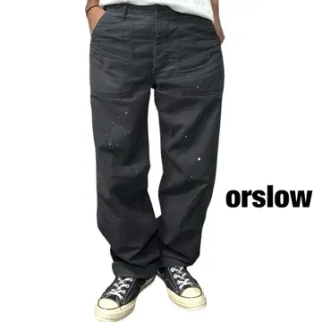 orslow 오어슬로우 퍼티그 팬츠 베이커 신치 벨트 페인트