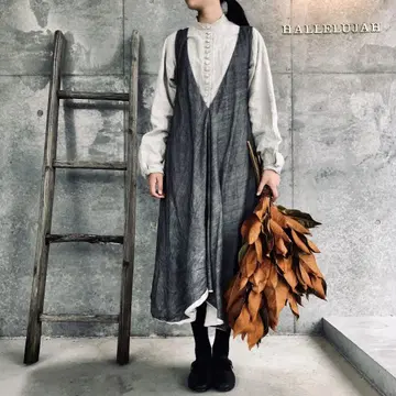HALLELUJAH 원피스 그레이 오버롤 스커트 하녀 로브