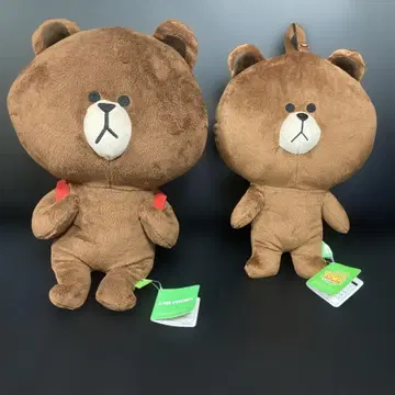 LINE FRIENDS 브라운 봉제 인형 (2개)