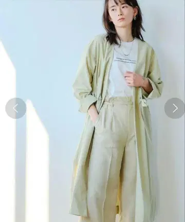 [새상품급] UNITED ARROWS 라이트 그린 원피스 코트 경량