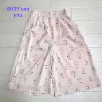 루비 앤 유 하프 팬츠 무릎 기장 초상화 더스티 핑크 안감 있음