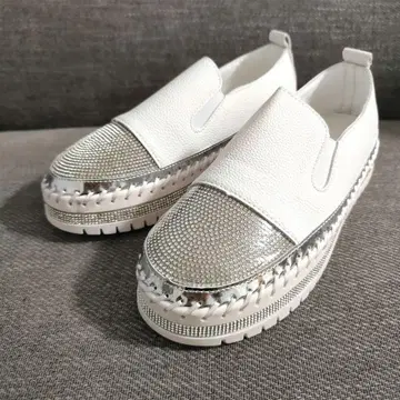 통굽 슬립온 플랫슈즈 여성용 24.5cm 핑크