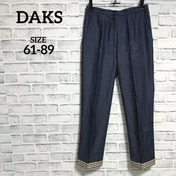 [DAKS] 닥스 밑단 체크 무늬 얇은 소재 코튼 팬츠 사이즈 61-89
