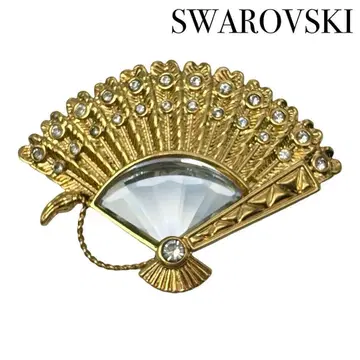 SWAROVSKI 스와로브스키 빈티지 브로치 골드 부채