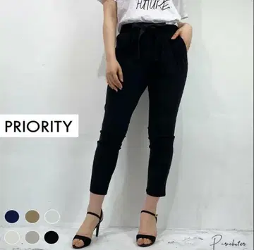 새상품 택 포함 PRIORITY 테이퍼드 팬츠 스테디셀러 스트레치 블랙
