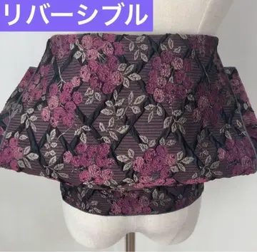 성인 헤코오비 리버시블 하나비시 마젠타 장척 자카드 헤코오비