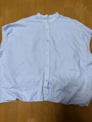 저널 스탠다드 면마 스탠드 카라 프렌치 슬리브 셔츠