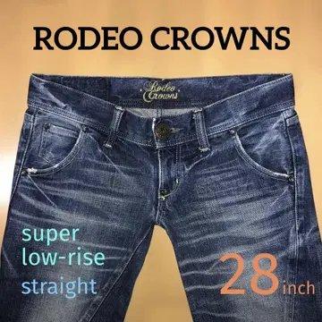 RODEO CROWNS 슈퍼 로우라이즈 스트레이트 데님 팬츠 28인치