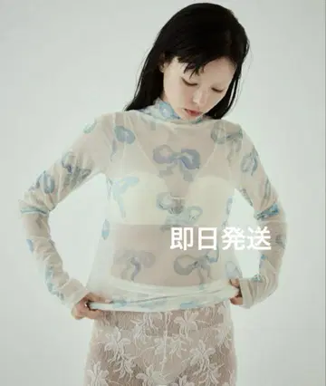 아사기뇨 BABY BLUE RIBBON 시스루 TOPS