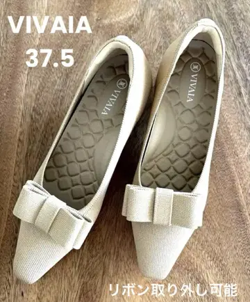 VIVAIA 베이지 펌프스 리본 포함 37.5