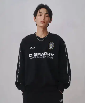 code graphy 맨투맨 블랙 s 사이즈