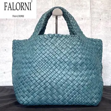 [ 고품질 ] FALORNI 인트레차트 터콰이즈 블루 토트 정가 16만