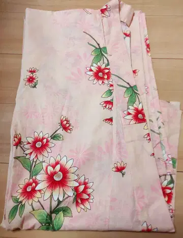 유카타 핑크 꽃무늬 프리사이즈