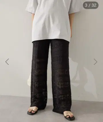 새상품급 레이스 짜임 니트 팬츠 L 아메리칸 홀릭