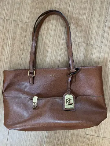 RRL 브라운 가죽 핸드백