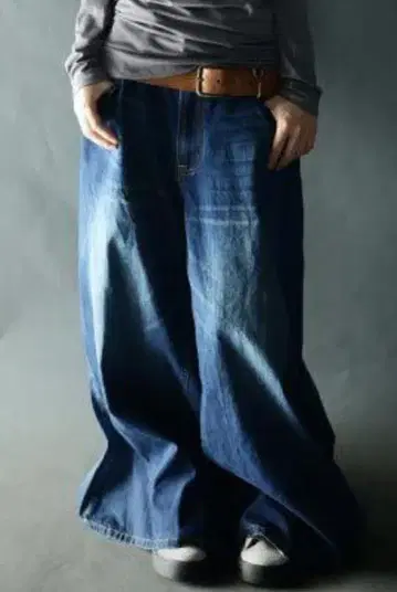 안티카 롱 스커트 스타일 데님 와이드 팬츠