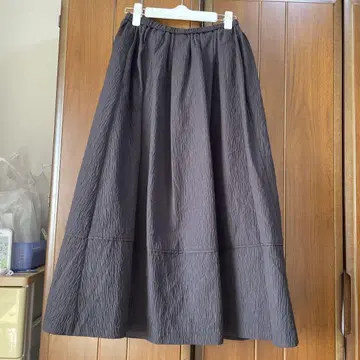 미라 오웬 블랙 플레어 롱 스커트 새상품급