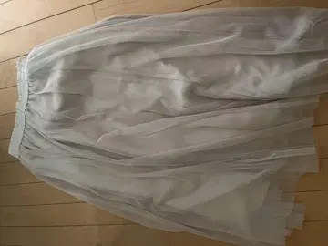 화이트 폴리에스테르 롱 스커트 S