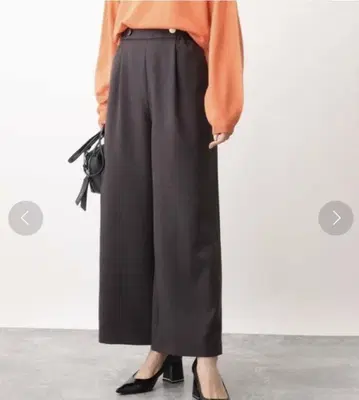 MICHEL KLEIN 울 소재 스트레이트 와이드 팬츠 차콜 M